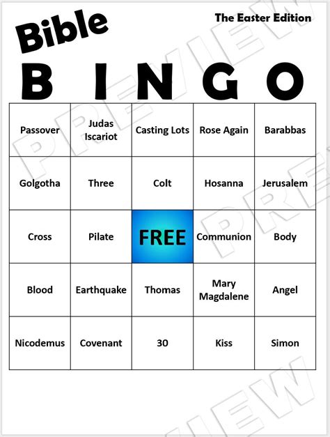 bible bingo game for adults